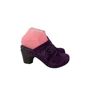 Dansko Nadine Studded Suede Clogs Size EU 36  USA 6-6 1/2 Purple Plum Whimsigoth
